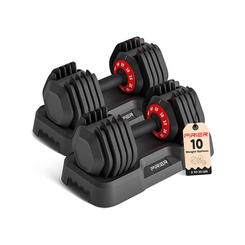 Pirier Home Gym Adjustable Dumbbell Pair 5-25 lbs each